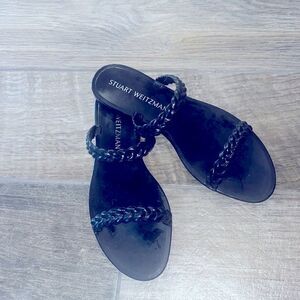New Stuart Weitzman black braided jelly sandals